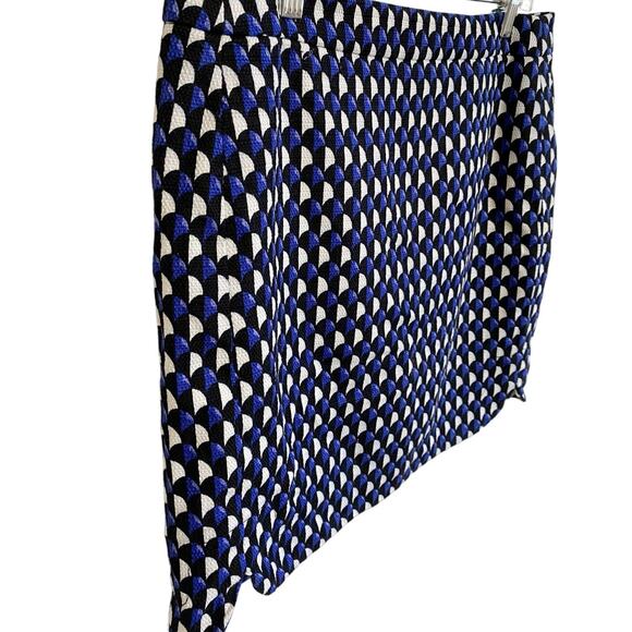J. Crew Jet Set Geo Print Cotton Canvas Mini Skirt Lined Blue/White 8 - Picture 9 of 13